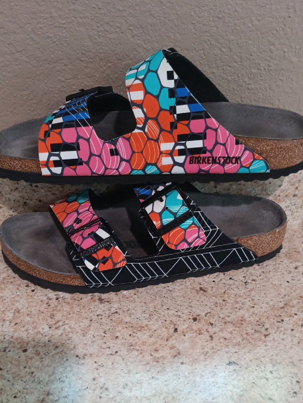 Birkenstock Arizona Sonar Geometric Two-Strap Sandals Size 40 W-9 M-7 - Picture 8 of 8
